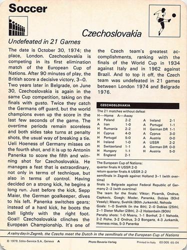 1977-79 Sportscaster Series 65 #65-04 Czechoslovakia Back