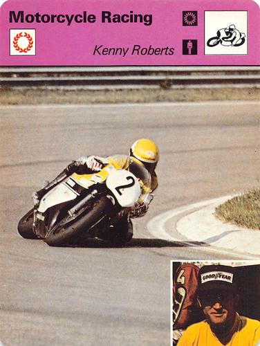 1977-79 Sportscaster Series 76 #76-01 Kenny Roberts Front