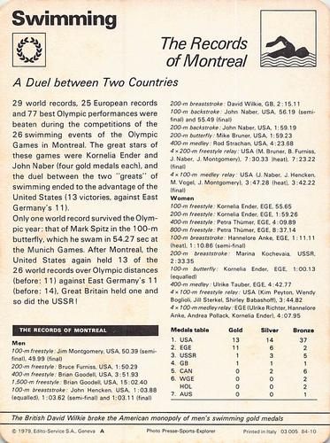 1977-79 Sportscaster Series 84 #84-10 The Records of Montreal Back