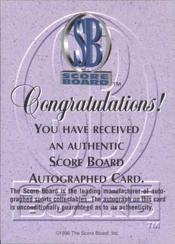 1996-97 Score Board Autographed Collection - Silver Foil Autographs #NNO Vladimir Guerrero Back