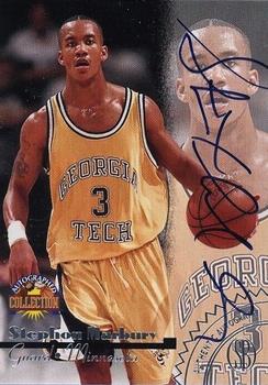 1996-97 Score Board Autographed Collection - Silver Foil Autographs #NNO Stephon Marbury Front