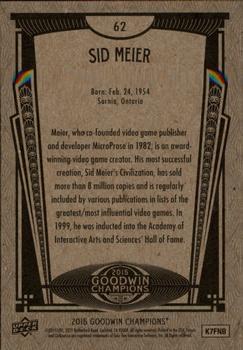2015 Upper Deck Goodwin Champions #62 Sid Meier Back