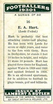 1931 Lambert & Butler Footballers 1930-1 #16 Ernie Hart Back