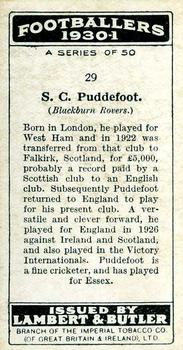 1931 Lambert & Butler Footballers 1930-1 #29 Syd Puddefoot Back