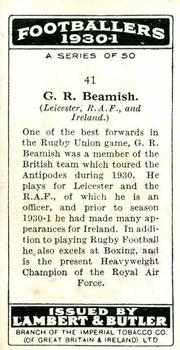 1931 Lambert & Butler Footballers 1930-1 #41 George Beamish Back