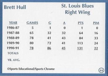 1991 Sports Educational Magazine #44 Brett Hull Back