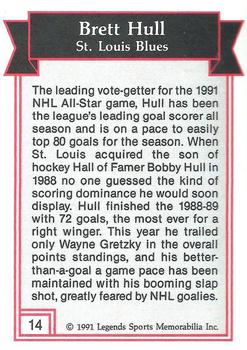 1991 Legends Sports Memorabilia - Gold #14 Brett Hull Back