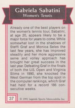 1991 Legends Sports Memorabilia - Gold #37 Gabriela Sabatini Back