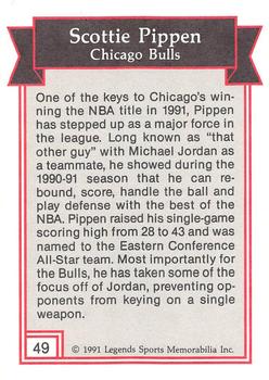 1991 Legends Sports Memorabilia - Gold #49 Scottie Pippen Back
