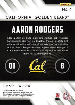 2015 Panini Father's Day - NCAA Variations #4 Aaron Rodgers Back
