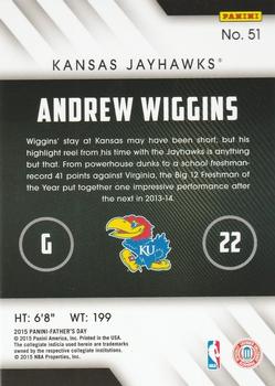 2015 Panini Father's Day - NCAA Variations #51 Andrew Wiggins Back