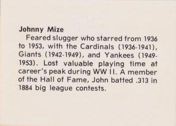 1978 Atlanta Sports Collectors Convention #NNO Johnny Mize Back