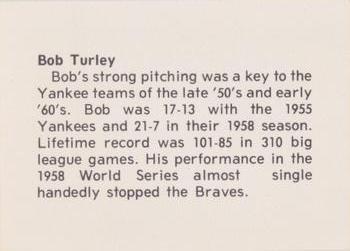 1978 Atlanta Sports Collectors Convention #NNO Bob Turley Back
