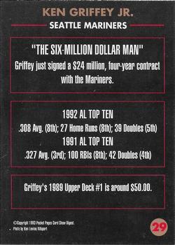 1992-94 Pocket Pages Cards #29 Ken Griffey Jr. Back