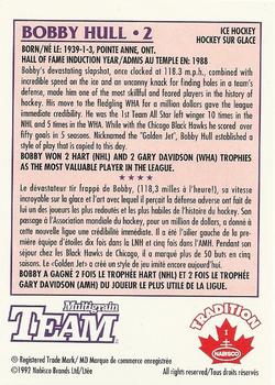 1992 Nabisco Multigrain Team #2 Bobby Hull Back