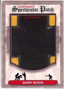 2012 Sportkings Series E - Spectacular Patch #SP-09 Barry Bonds Front