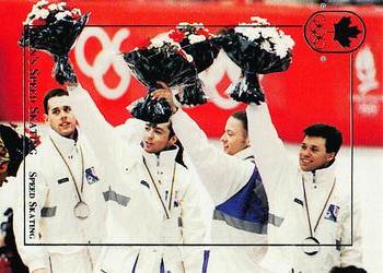 1992 BNA Canadian Winter Olympic Medal Winners #8 Men's Relay-Speed Skating Front