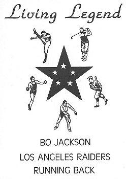 1990 Living Legends Gray (unlicensed) #NNO Bo Jackson Back