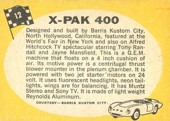 1968 Topps Milton Bradley Win-A-Card #12 X-Pak 400 Back