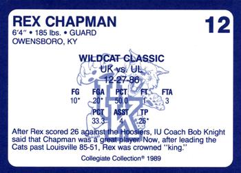 1989-90 Collegiate Collection Kentucky Wildcats #12 Rex Chapman Back