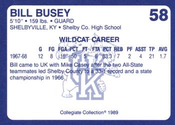 1989-90 Collegiate Collection Kentucky Wildcats #58 Bill Busey Back