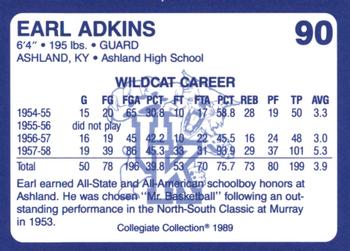 1989-90 Collegiate Collection Kentucky Wildcats #90 Earl Adkins Back