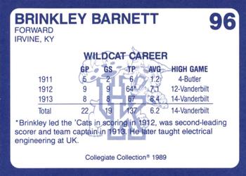 1989-90 Collegiate Collection Kentucky Wildcats #96 Brinkley Barnett Back