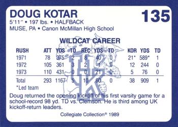 1989-90 Collegiate Collection Kentucky Wildcats #135 Doug Kotar Back