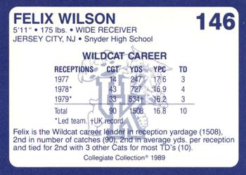 1989-90 Collegiate Collection Kentucky Wildcats #146 Felix Wilson Back