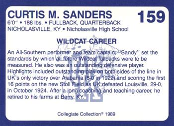 1989-90 Collegiate Collection Kentucky Wildcats #159 Curtis M. Sanders Back