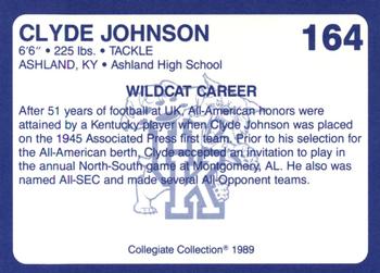 1989-90 Collegiate Collection Kentucky Wildcats #164 Clyde Johnson Back