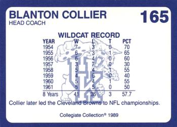 1989-90 Collegiate Collection Kentucky Wildcats #165 Blanton Collier Back