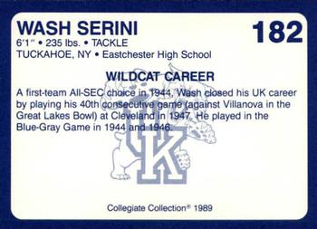 1989-90 Collegiate Collection Kentucky Wildcats #182 Washington Serini Back