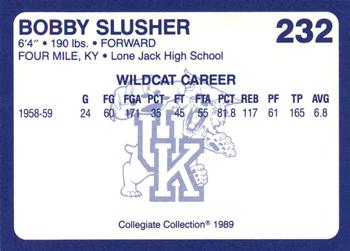 1989-90 Collegiate Collection Kentucky Wildcats #232 Bobby Slusher Back