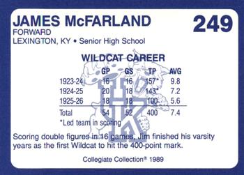 1989-90 Collegiate Collection Kentucky Wildcats #249 James McFarland Back