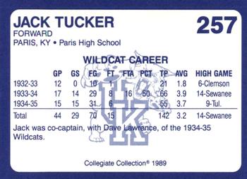 1989-90 Collegiate Collection Kentucky Wildcats #257 Jack Tucker Back