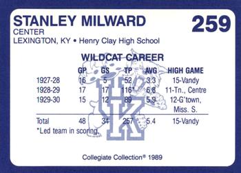 1989-90 Collegiate Collection Kentucky Wildcats #259 Stanley Milward Back