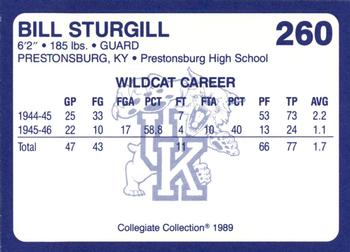 1989-90 Collegiate Collection Kentucky Wildcats #260 Bill Sturgill Back