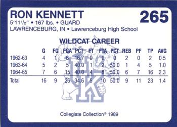 1989-90 Collegiate Collection Kentucky Wildcats #265 Ron Kennett Back
