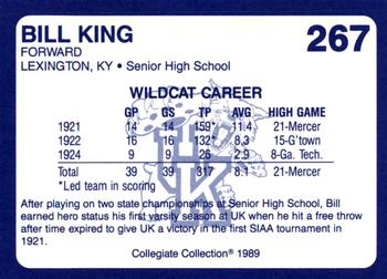 1989-90 Collegiate Collection Kentucky Wildcats #267 Bill King Back