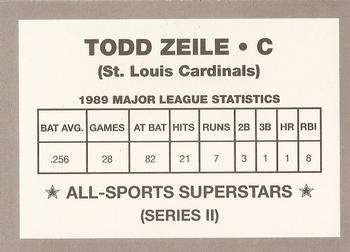 1989-90 All-Sports Superstars Series 1-4 (unlicensed) #NNO Todd Zeile Back