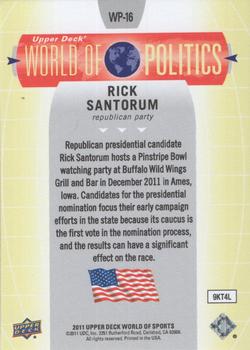 2011 Upper Deck World of Sports - World of Politics #WP-16 Rick Santorum Back