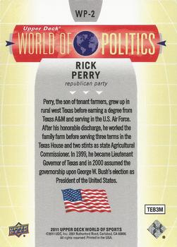 2011 Upper Deck World of Sports - World of Politics #WP-2 Rick Perry Back