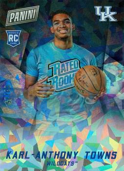2015 Panini Black Friday - Rated Rookie Cracked Ice #7 Karl-Anthony Towns Front