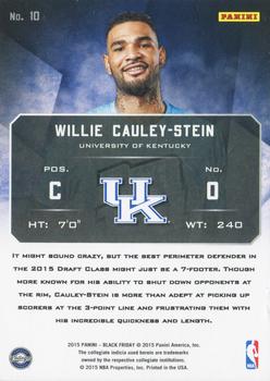 2015 Panini Black Friday - Rated Rookie Autograph #10 Willie Cauley-Stein Back