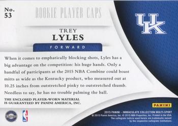 2015 Panini Immaculate Collection Collegiate - RPS Rookie Player Caps #53 Trey Lyles Back