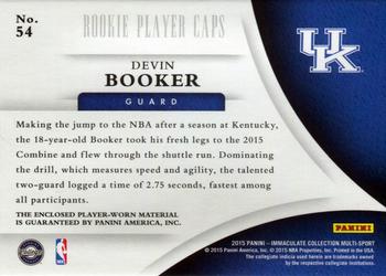 2015 Panini Immaculate Collection Collegiate - RPS Rookie Player Caps #54 Devin Booker Back