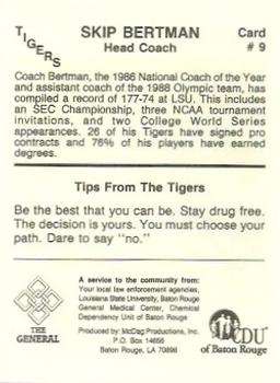 1987-88 LSU Tigers #9 Skip Bertman Back