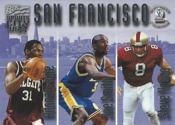 1997-98 Score Board Autographed Collection - Sports City USA #SC1 Adonal Foyle / Joe Smith / Steve Young Front