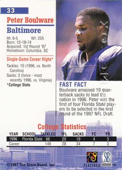 1997-98 Score Board Autographed Collection - Strongbox #33 Peter Boulware Back